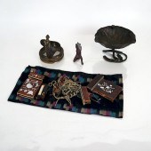 GROUP OF 3 BRONZE OBJECTS, PLU