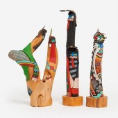 GROUP OF 3 CARVED HOPI KACHINA