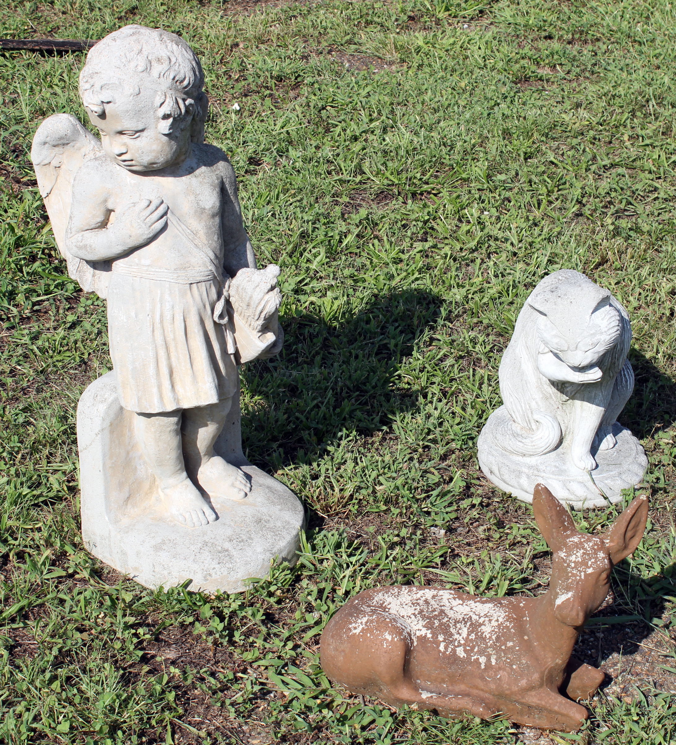 GROUP OF 3 CAST STONE OUTDOOR
