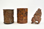 GROUP OF 3 CHINESE BAMBOO CARV