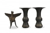 GROUP OF 3 CHINESE BRONZE JUE