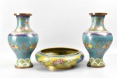 GROUP OF 3 CHINESE CLOISONNE V