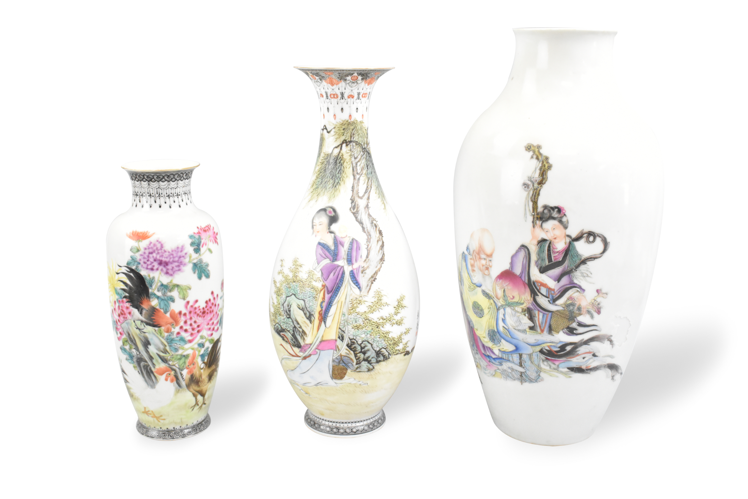 GROUP OF 3 CHINESE FAMILLE ROSE