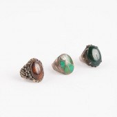 GROUP OF 3 CHUNKY SILVER GEMST