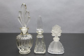 GROUP OF 3 CLEAR GLASS PERFUME