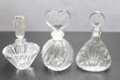 GROUP OF 3 CLEAR GLASS PERFUME