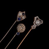 GROUP OF 3 GOLD AND DIAMOND AN