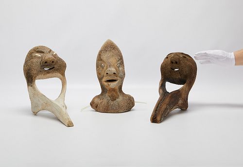 GROUP OF 3 LARGE INUIT BONE