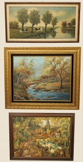 GROUP OF 3 OIL PAINTINGS Inclu