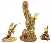 GROUP OF 3 PORCELAIN BIRD MODE