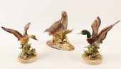 GROUP OF 3 PORCELAIN BIRD MODE