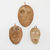 GROUP OF 3 SMALL INUIT BONE MA