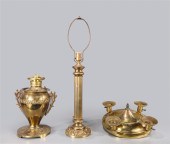 Group of 3 vintage brass table