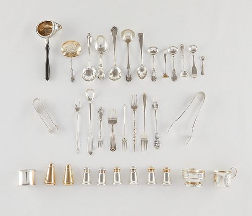 GROUP OF 34 STERLING & SILVER