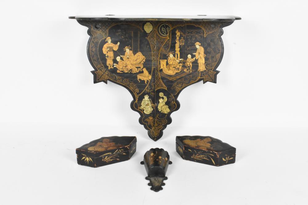 GROUP OF 4 ANTIQUE FRENCH BLACK