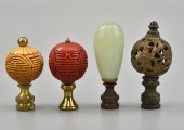 GROUP OF (4) CHINESE JADE, LAC