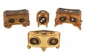 GROUP OF 4 GILT MOUNTED PIETRA