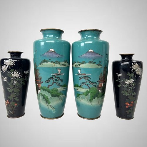 GROUP OF 4 JAPANESE CLOISENNE