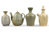 GROUP OF 4 KOREAN CELADON GLAZ