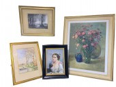 GROUP OF 4 MISC. OIL ON CANVAS