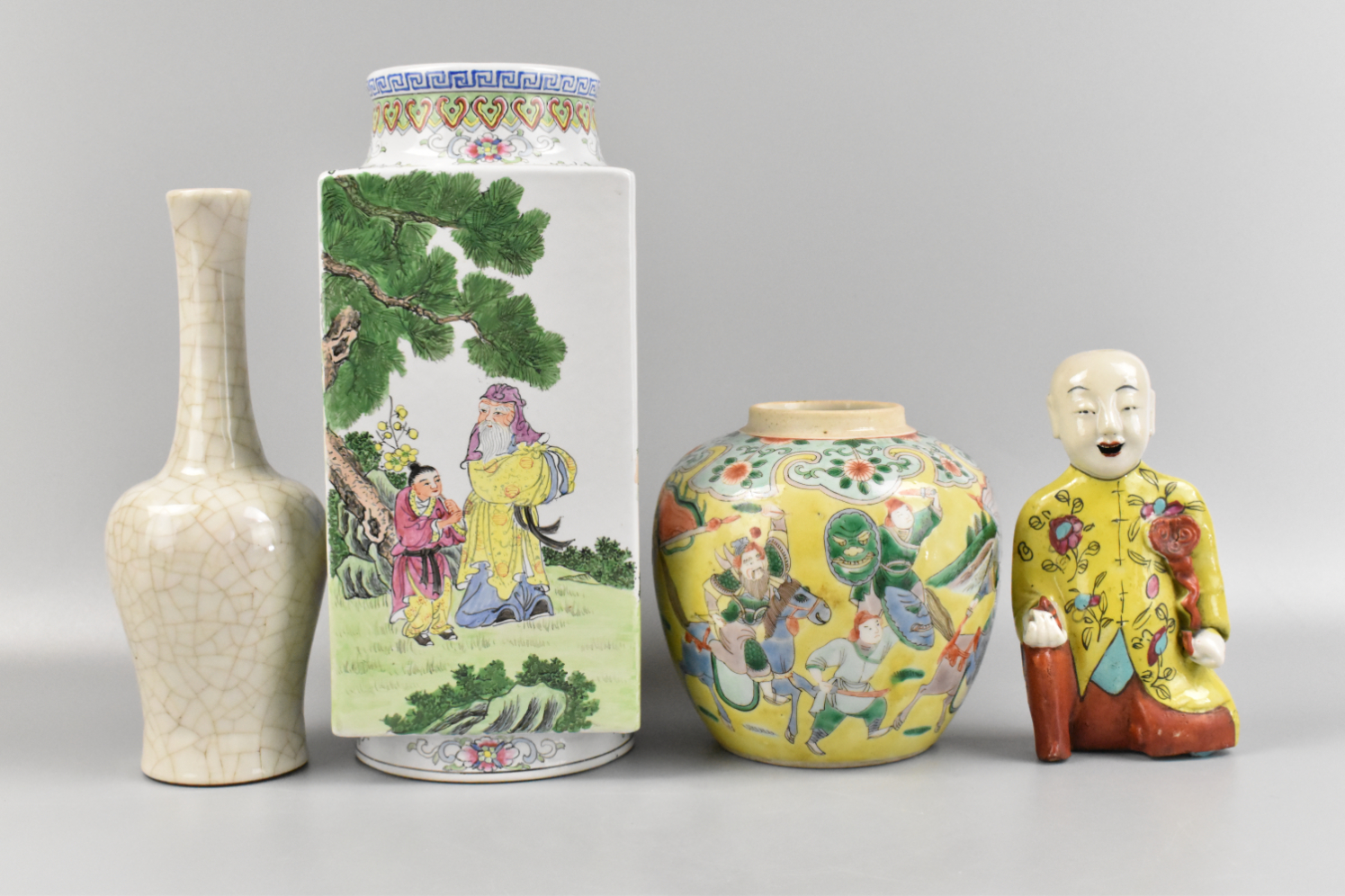 GROUP OF 4 PORCELAIN VASE FIGURE