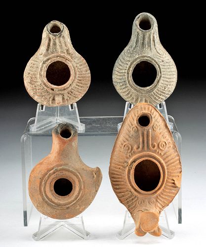 GROUP OF 4 ROMAN POTTERY OIL