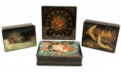 GROUP OF 4 RUSSIAN LACQUER BOX