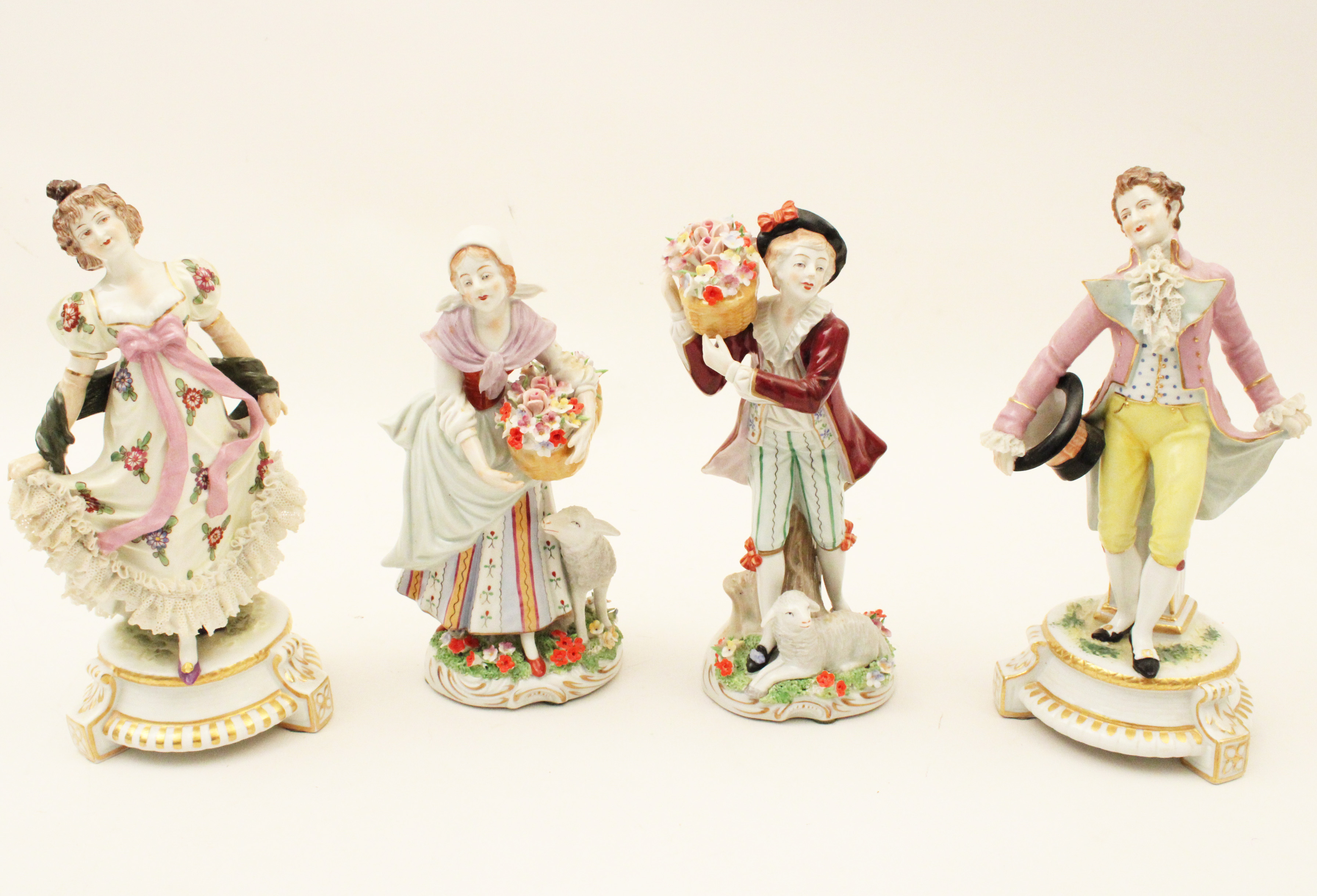 GROUP OF 4 SITZENDORF DRESDEN
