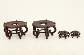GROUP OF 4 TEAKWOOD STANDS GRO
