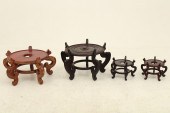 GROUP OF 4 TEAKWOOD STANDS GRO