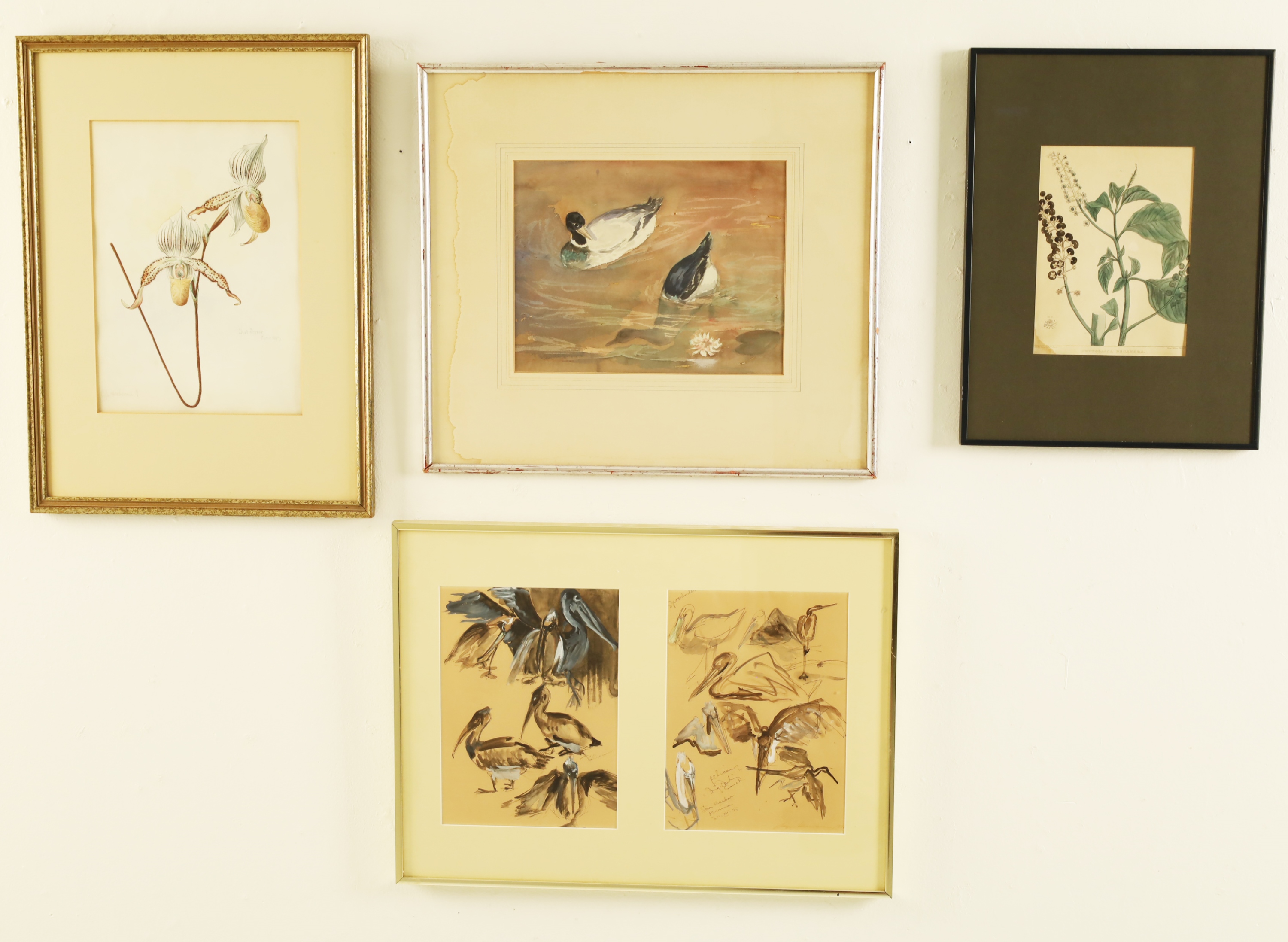 GROUP OF 4 WATERCOLORS Including
