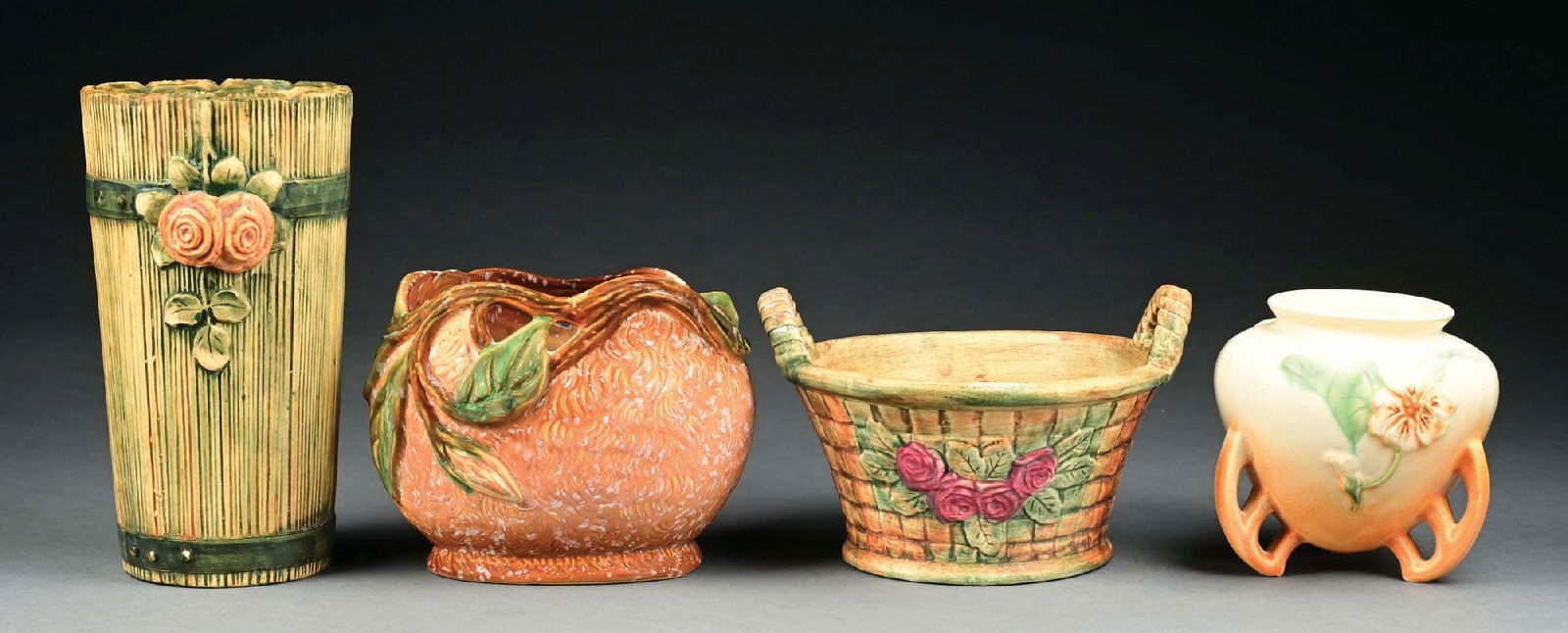 GROUP OF 4 WELLER POTTERY BASKET