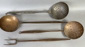 GROUP OF 4 WROUGHT IRON HEARTH