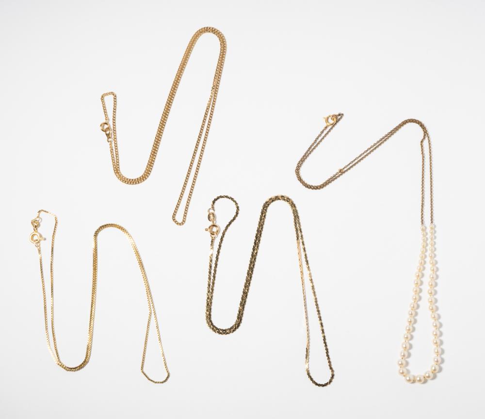 GROUP OF 4 YELLOW GOLD
