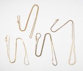 GROUP OF 4 YELLOW GOLD NECKLAC