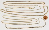 GROUP OF 5 14K GOLD CHAINSGrou