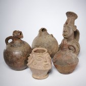 GROUP OF (5) AFRICAN TRIBAL PO