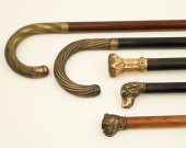 GROUP OF 5 ANTIQUE WALKING CAN