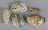 Group of 5 Carved Jade Items C