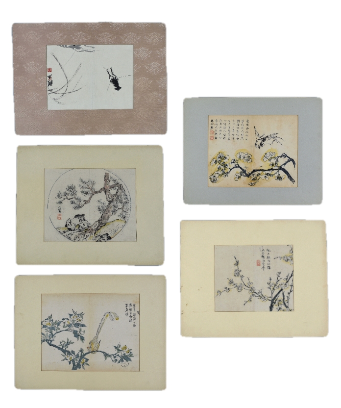 GROUP OF 5 CHINESE PAINTING ,QING