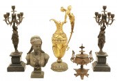 GROUP OF 5 FRENCH PATINATED ME