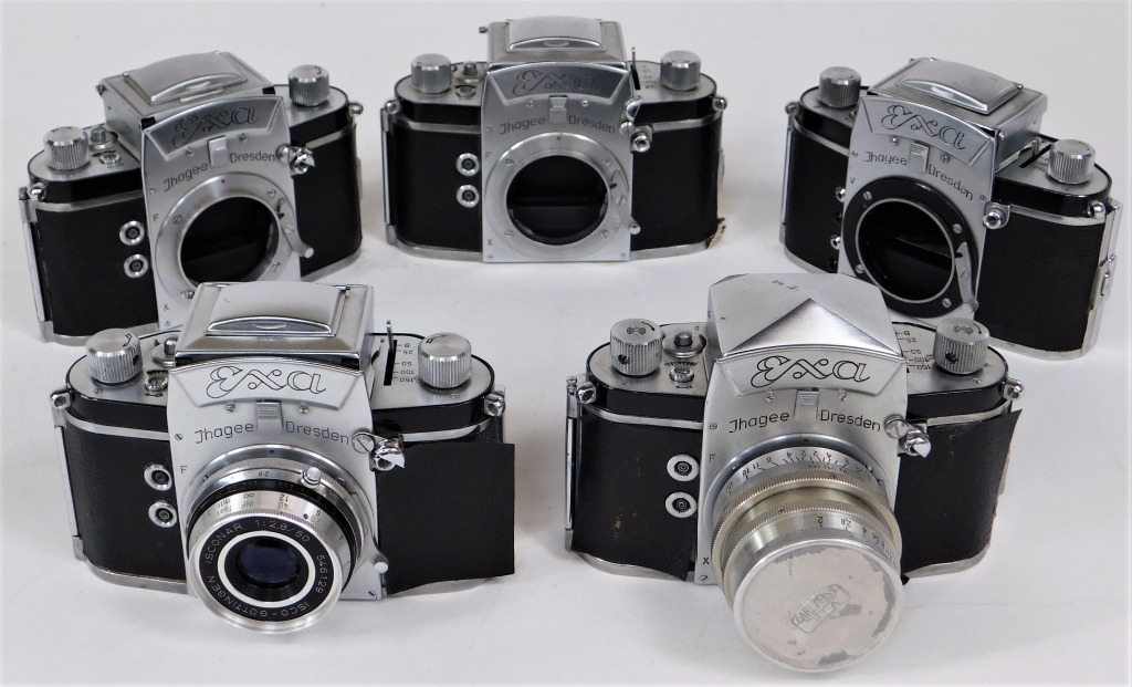 GROUP OF 5 IHAGEE EXA SLR CAMERAS