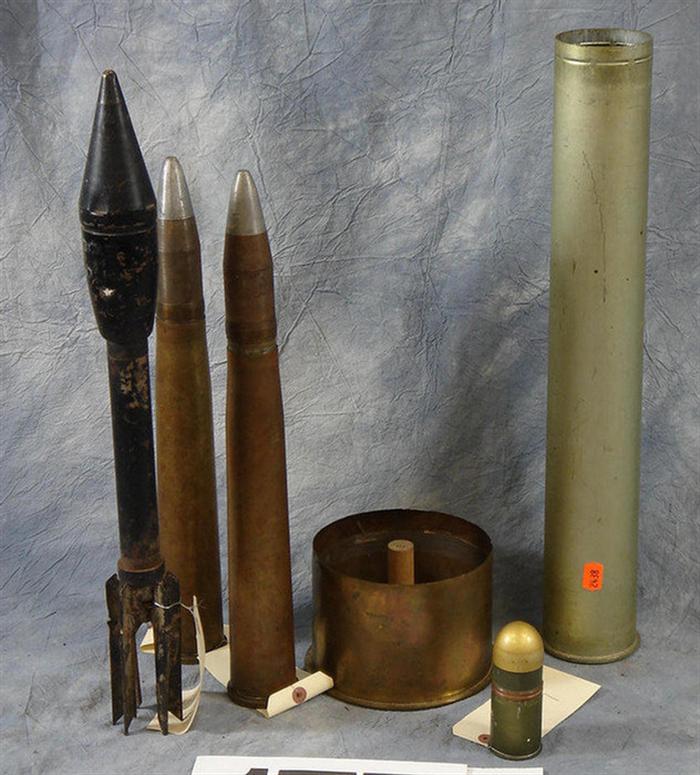 Group of 5 inert projectiles