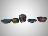 GROUP OF 5 JAPANESE CLOISENNE
