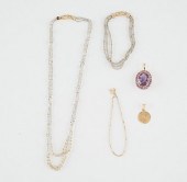 GROUP OF 5 PIECES OF GOLD JEWE
