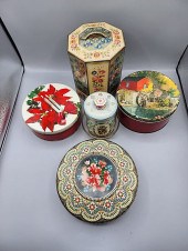 Group of 5 Vintage Cookie Tins