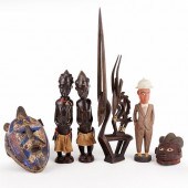 GROUP OF 6 AFRICAN CARVED WOOD