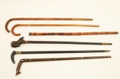 GROUP OF 6 ANTIQUE WALKING CAN