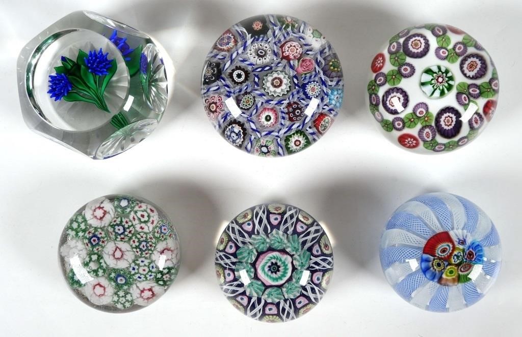 GROUP OF (6) ART GLASS