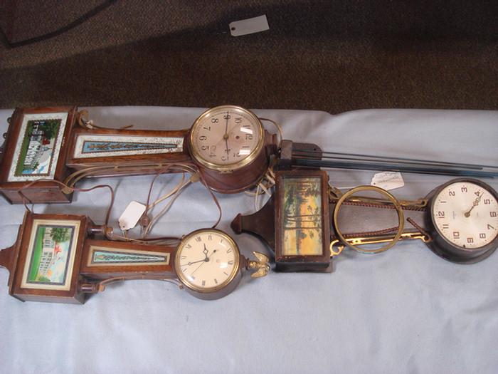 Group of 6 banjo clocks for